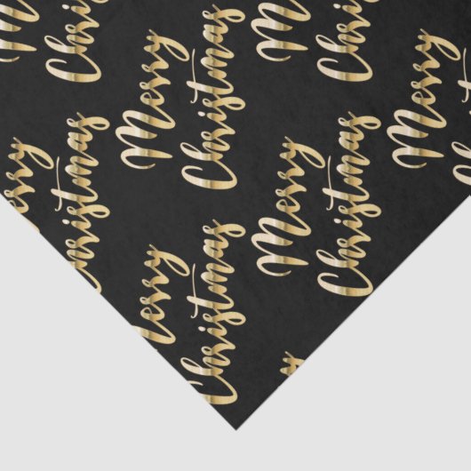 Serie kerstmis metallic goulic script zwart tissuepapier (Detail)