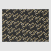 Serie kerstmis metallic goulic script zwart tissuepapier (Voorkant)