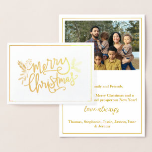 Serie met kerstcadeautjes Foto Gold Foil Kaart
