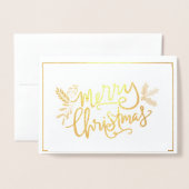 Serie met kerstcadeautjes Foto Gold Foil Kaart (Voorkant met envelop)