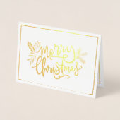 Serie met kerstcadeautjes Foto Gold Foil Kaart (Voorkant)