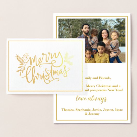 Serie met kerstcadeautjes Foto Gold Foil Kaart (Display)