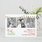 Serie met kerstfoto's Multi Feestdagenkaart (Staand voorkant)