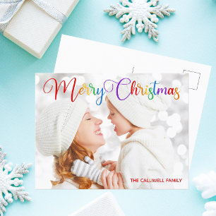 Serie met kerstregenboogletterserie  briefkaart