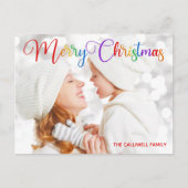 Serie met kerstregenboogletterserie  briefkaart (Voorkant)