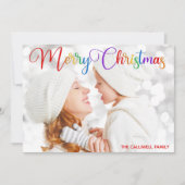 Serie met kerstregenboogletterserie  feestdagenkaart (Voorkant)