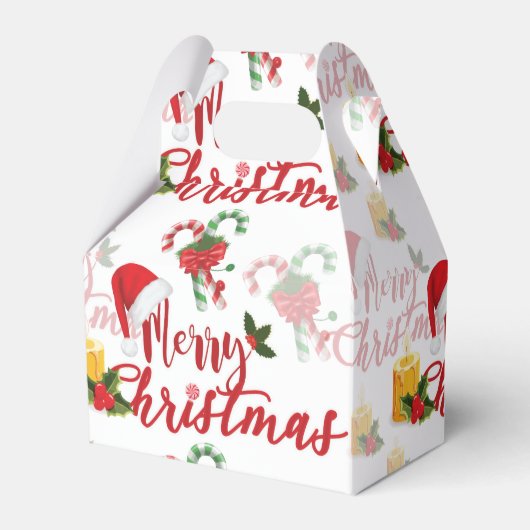 Serie met prettige kerstkalligrafie bedankdoosjes (Voorkant Zijde)