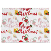 Serie met prettige kerstkalligrafie groot cadeauzakje (Voorkant)