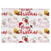 Serie met prettige kerstkalligrafie groot cadeauzakje (Achterkant)