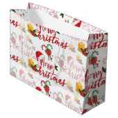 Serie met prettige kerstkalligrafie groot cadeauzakje (Voorkant Gekanteld)