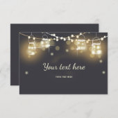 Serie Rustic mason Jars Chalk-taarlichten invoegen Informatiekaartje (Voorkant / Achterkant)