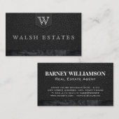 Serie Type Monogram / Lederen Achtergrond Visitekaartje (Voorkant / Achterkant)