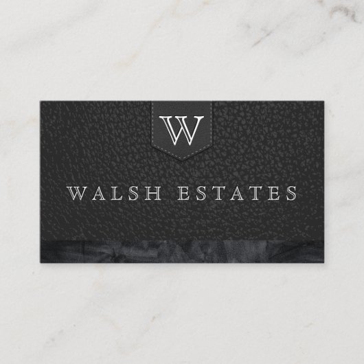 Serie Type Monogram / Lederen Achtergrond Visitekaartje (Voorkant)