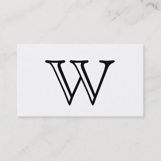 Serie Type Witte Monogram Visitekaartje (Voorkant)