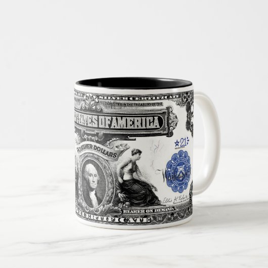 Serie van 1899 2 Dollars Silver Certificate Mok (Voorkant rechts)