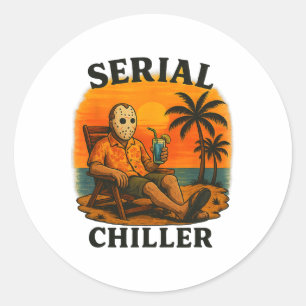 Serieel Koeler Grappige Horror Hockey Masker Vakan Ronde Sticker