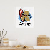 Serieert grappige lettertype woordspeling poster (Keuken)