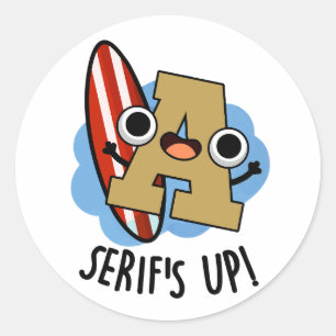 Serieert grappige lettertype woordspeling ronde sticker