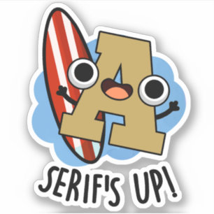 Serieert grappige lettertype woordspeling sticker