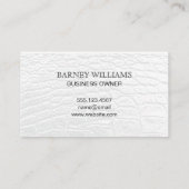 Serief Type Witte Monogram | Witte Leer Visitekaartje (Achterkant)