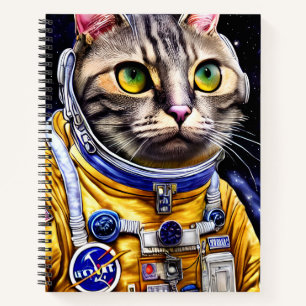 Seriële Astronaut Cat Artwork Notitieboek
