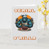 Seriële G'rilla Master BBQ Griller Fun Pun Kaart (Gele Bloem)