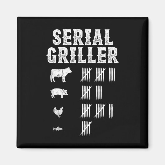 Seriële Griller Grappig Grillen Grill BBQ Master F Magneet (Voorkant)
