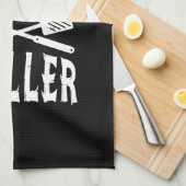Seriële Griller Grappige BBQ Humor Gift Barbecue L Theedoek (Quarter Fold)