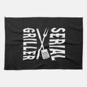 Seriële Griller Grappige BBQ Humor Gift Barbecue L Theedoek (Horizontaal)