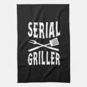 Seriële Griller Grappige BBQ Humor Gift Barbecue L Theedoek (Verticaal)