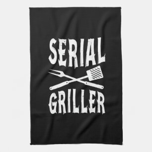 Seriële Griller Grappige BBQ Humor Gift Barbecue L Theedoek