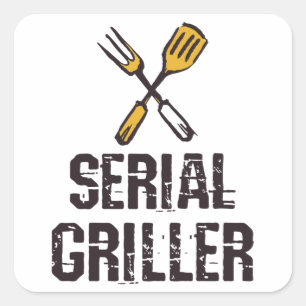 Seriële griller Grill BBQ Master Grill-messenerie Vierkante Sticker
