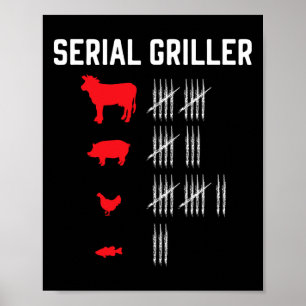 Seriële Griller Grillmaster Recuperatie BBQ Poster