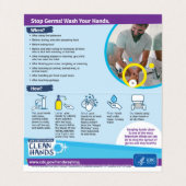 Seriële Man Handwash Reminder Tent Card Visitekaartje (Binnenkant ongevouwen)