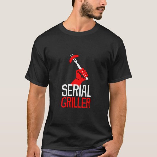 Seriemonteur, Grappige BBQ Grillroker T-shirt (Voorkant)