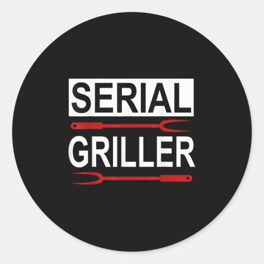 Seriemonteur - Grappige Bbq Serieel Grillen Ronde Sticker (Voorkant)