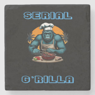 Seriemoordenaar G'rilla Master BBQ Grill Spel Plez Stenen Onderzetter