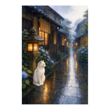 series_2_2|Rainy Kyoto Cat Stone Lantern Japanese