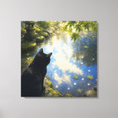 series_4_10|Garden Puddle Reflection Cat Square Canvas Afdruk (Voorkant)