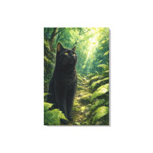 series_4_2|Summer Forest Black Cat Japanese Art