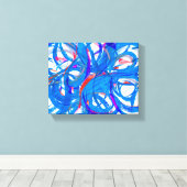 series blue emotions - abstract 977 canvas afdruk (Insitu (Houten vloer))