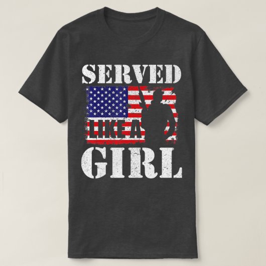 Serieus als vrouwelijke Vrouw Veteranendag T-shirt (Design voorkant)