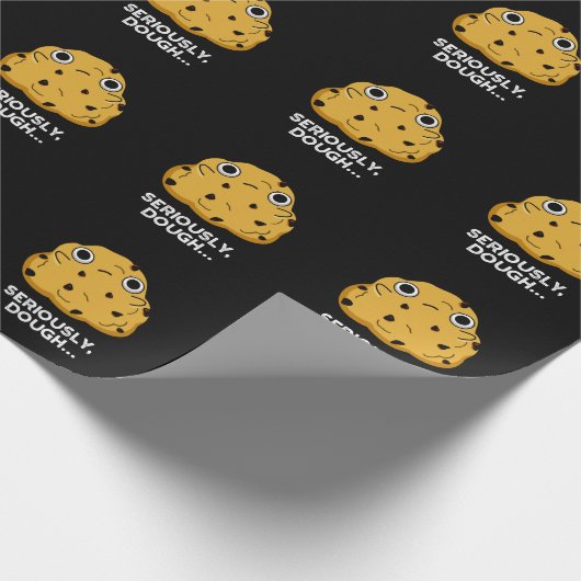 Serieus Dough Funny Baking Food Pun Dark BG Cadeaupapier (Hoek)
