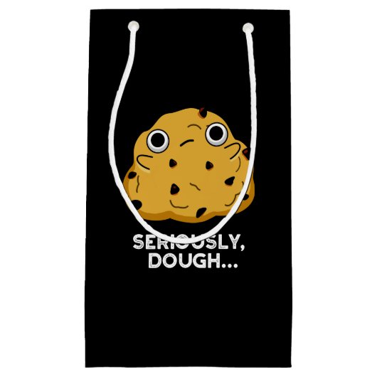 Serieus Dough Funny Baking Food Pun Dark BG Klein Cadeauzakje (Voorkant)