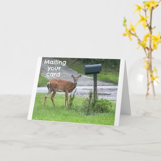 SERIEUS / GRAPPIG HERT ZEGT "GELUKKIGE VERJAARDAG" KAART (Gele Bloem)