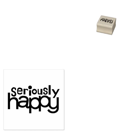 Serieus Happy Rubber Stamp Rubberstempel (Gestempeld)