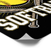 Serieus Over Softll Grappige Softll Speler  Poster (Hoek)