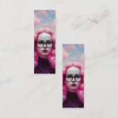 Serieus roze haar Bladwijzer Mini Visitekaartje (Voorkant / Achterkant)