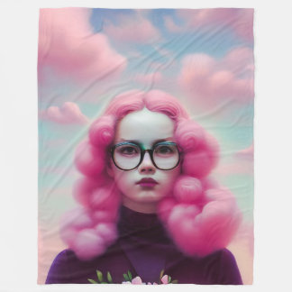 Serieus roze haar fleece deken
