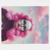 Serieus roze haar fleece deken (Voorkant (Horizontaal))